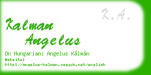 kalman angelus business card