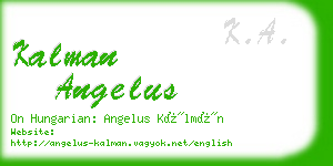 kalman angelus business card